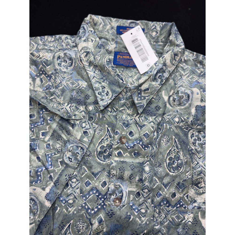 Pendleton Mens Short Sleeve Button Shirt‎ Green Hawaiian XL NWT